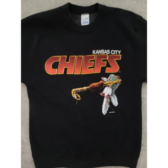 Vintage Kansas City‎ Chiefs Sweatshirt Mens Sz Med Crewneck NFL Graphic Tomahawk